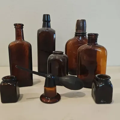 Amber Vintage Bottles 