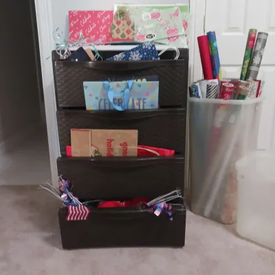 Plastic 4 Drawer Storage with Seasonal Wrapping 