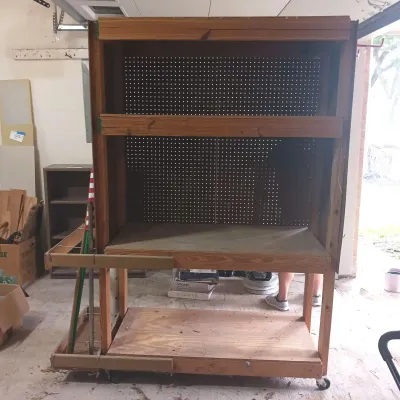 Large Rolling Wooden Shelf