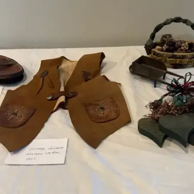 Vintage Child’s Vest, Horse Brush And Decor