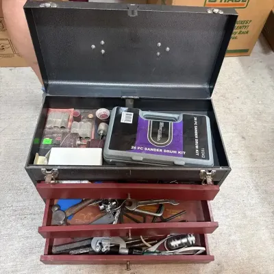 Metal Tool Box And Tools