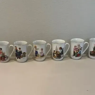 Norman Rockwell Cup Set