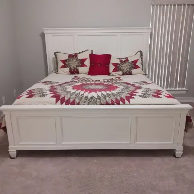 White King Size Bed And Bedding