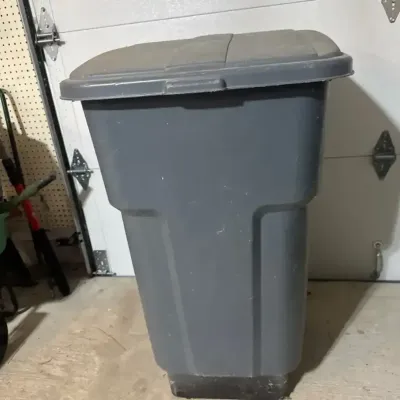 Gray Trash Can