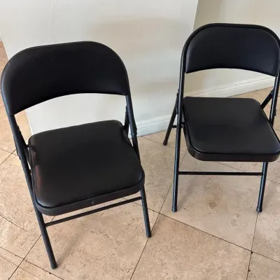 Black Padded Cisco Folding Chairs, 22 Units