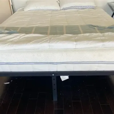 Black Metal Queen Size Bed Frame with Optional Mattress 