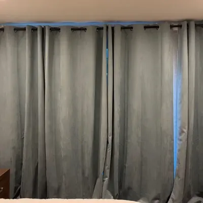 Teal Blackout Velour Curtains and Sheers, 3 Panels with Rods