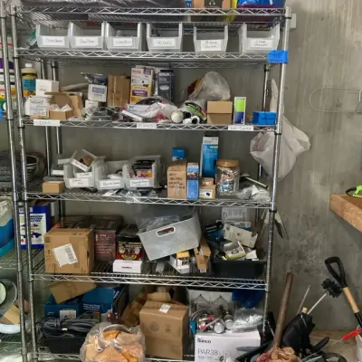 Metal Wire 6-Rack Shelving and Hardware Supplies