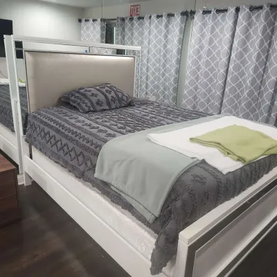 Full Size Bed Frame, Casper Mattress, Box and Egg Crate Topper