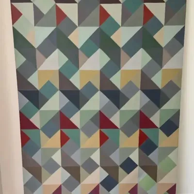 Geometric Squares and Triangles Wall Art Print, Large