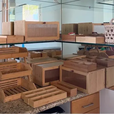 Bamboo and Wood Bread Bins & Food Containers