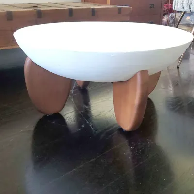 Round Plaster Cast Coffee Table, Heavy
