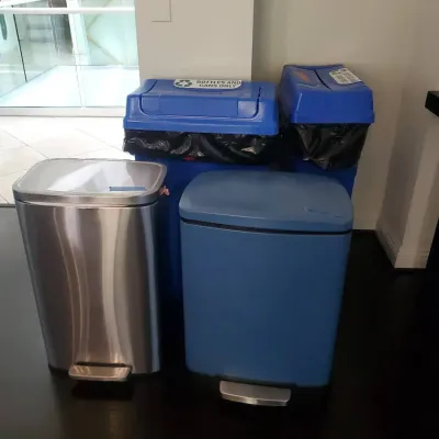 Recycling Cans And Regular Trash Cans