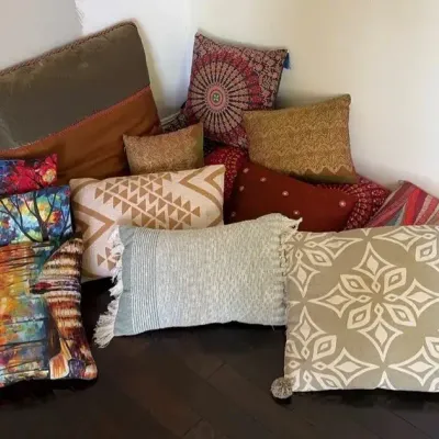 Eclectic Mix of Throw Cushions and Pillows