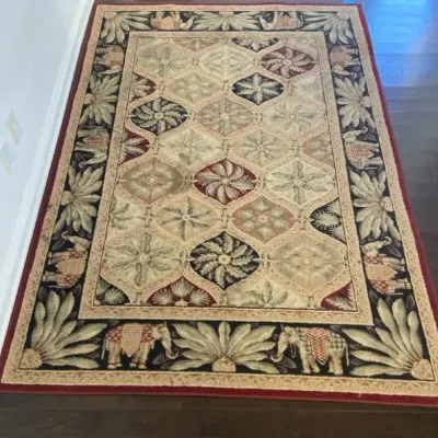 Elephant Motif Area Rug
