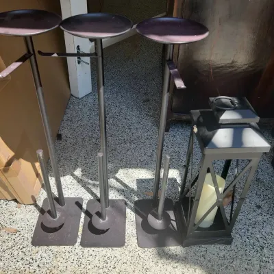 Metal Candle Holders, 4 Pieces 