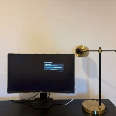Dell 27 Gaming Monitor and Brass-tone Desk Lamp, Both Tested