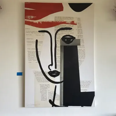 Female Face Print Modern Wall Art, Large