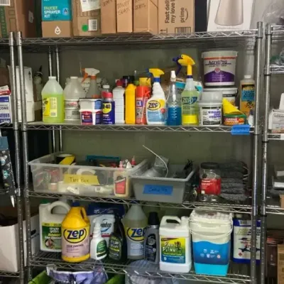 Metal Wire 5-Rack Shelving and Hardware Supplies