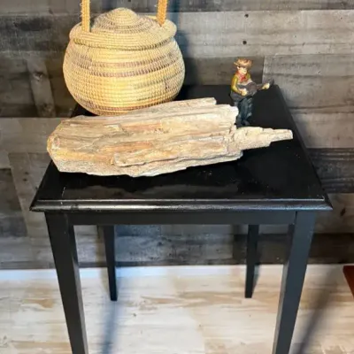 End Table With Decorative  Items.