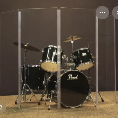 Glass Drum Shield Panels With Metal Hinges 
