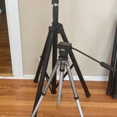 Davis And Sanford, Video Camera, Tripod, And Pile Speaker Stand