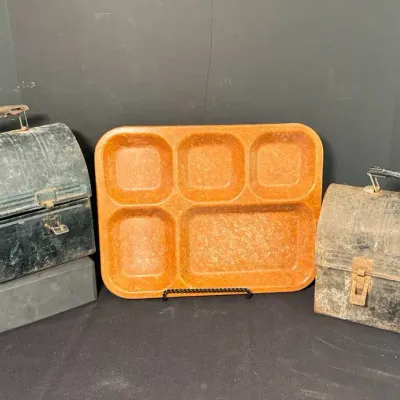 Vintage Lunchboxes And Tray 