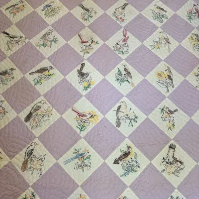 Crochet Quilt, Quilt And Two Fabric Curtains 