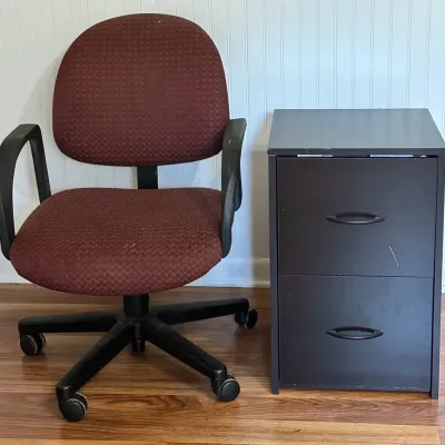 Filing Cabinet And Computer Chair 