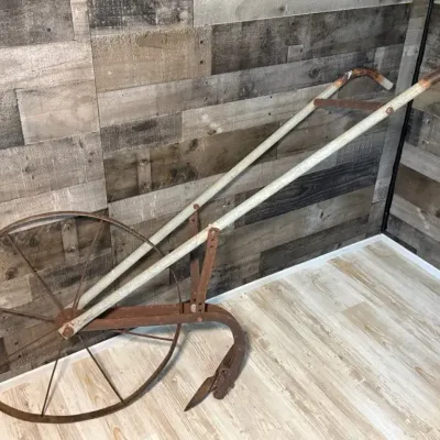 Vintage Single Wheel Push Plow 