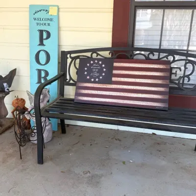 Welcome Bench And Outside Decor 