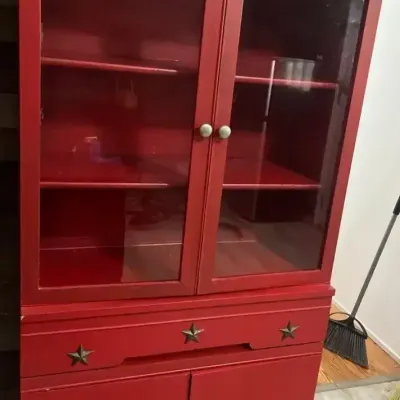 Small Unusual Red Buffet Piece
