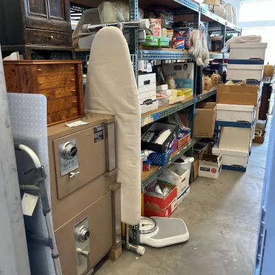 Safe, ironing board