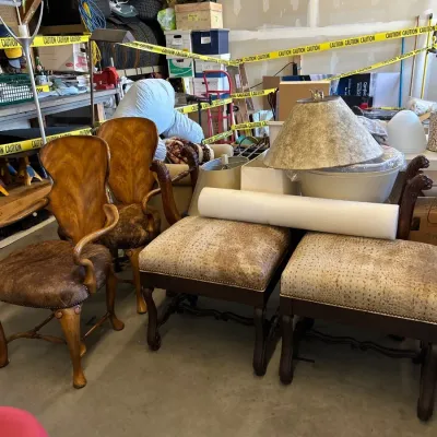 Armchairs; benches