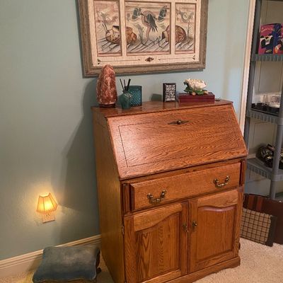 Oak Fold Down Desk 
