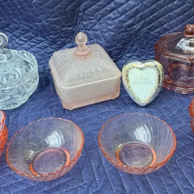 Pink Glassware Plus More