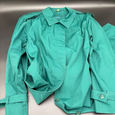 Womens Long Green Trench