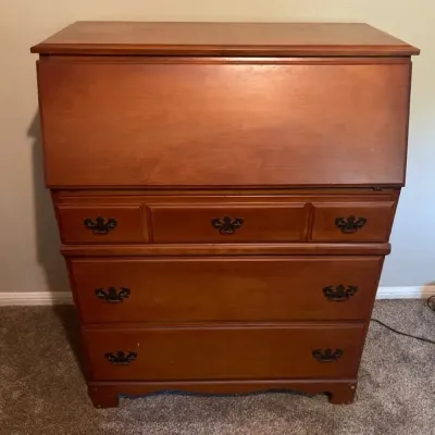 Solid Wood Vintage Secretary Desk 