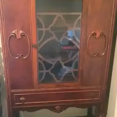 Vintage Walnut China Cabinet