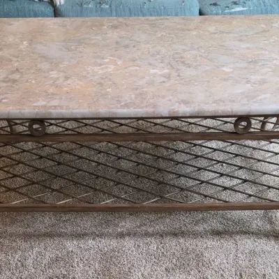 Metal And Marble Top Coffee Table 