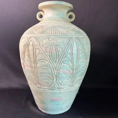 Large Decorative Turquoise Vase 