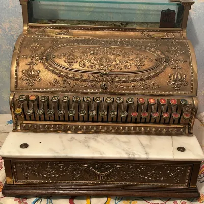 Vintage NCR Brass Cash Register (Working)