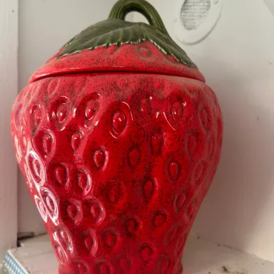 Ceramic Strawberry Cookie Jar
