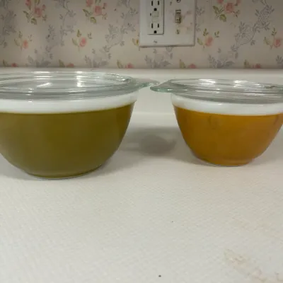 Solid Color Vintage Pyrex Round Covered Dishes
