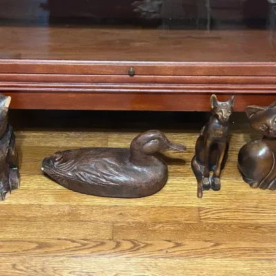 Collection of Handcrafted Wooden Animal Figurines