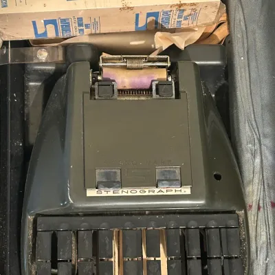 Vintage Stenographer Typing Machine