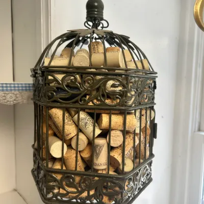 Vintage Birdcage and Wine Corks