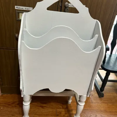 White Wooden Magazine Rack