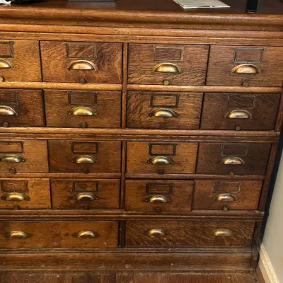 Twenty Drawer Quarter Sawn Oak Filing Cabinet