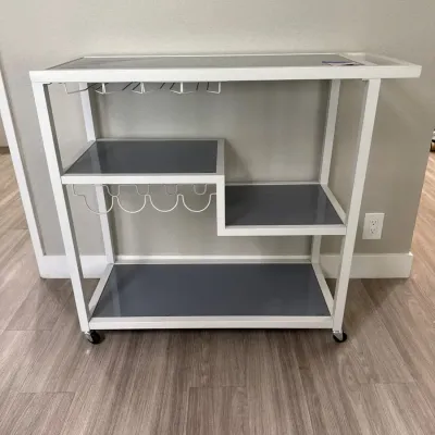 Bar Cart With Wine Rack 40x16x37
